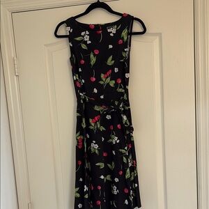 Black and Pink Sleeveless Scoop Neck Midi Sundress